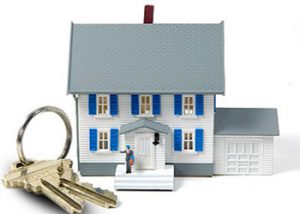 real estate home with a big key